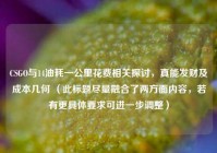 CSGO与14油耗一公里花费相关探讨，真能发财及成本几何 （此标题尽量融合了两方面内容，若有更具体要求可进一步调整）