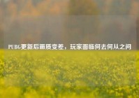 PUBG更新后画质变差，玩家面临何去何从之问