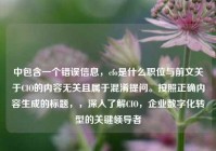 中包含一个错误信息，cfo是什么职位与前文关于CIO的内容无关且属于混淆提问。按照正确内容生成的标题，，深入了解CIO，企业数字化转型的关键领导者
