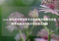 Steam 到完美世界游戏平台转换背后故事及完美世界国服改代码文件夹相关问题