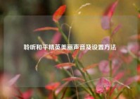 聆听和平精英美丽声音及设置方法