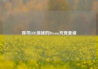 探寻LOL领域的Dream究竟是谁