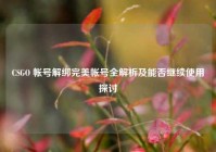 CSGO 帐号解绑完美帐号全解析及能否继续使用探讨