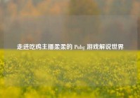 走进吃鸡主播柔柔的 Pubg 游戏解说世界