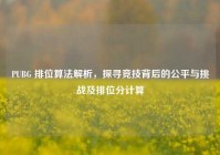 PUBG 排位算法解析，探寻竞技背后的公平与挑战及排位分计算