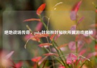 绝地战场传奇，pubg叶知秋叶知秋所属游戏揭秘
