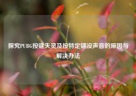 探究PUBG按键失灵及按特定键没声音的原因与解决办法
