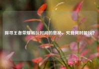 探寻王者荣耀畅玩时间的奥秘，究竟何时能玩？