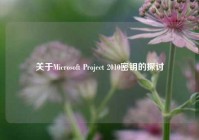 关于Microsoft Project 2010密钥的探讨