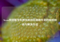 Steam找回账号失败及找回后游戏不见的原因剖析与解决办法