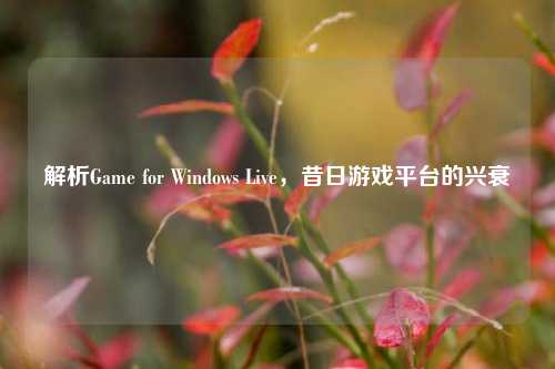 解析Game for Windows Live，昔日游戏平台的兴衰