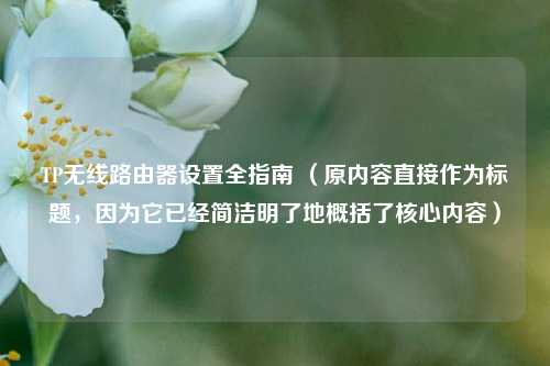 TP无线路由器设置全指南 (原内容直接作为标题,因为它已经简洁明了地概括了核心内容)
