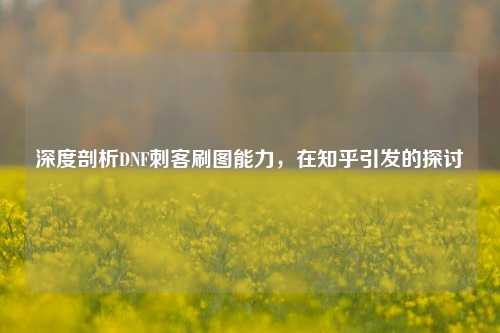 深度剖析DNF刺客刷图能力,在知乎引发的探讨