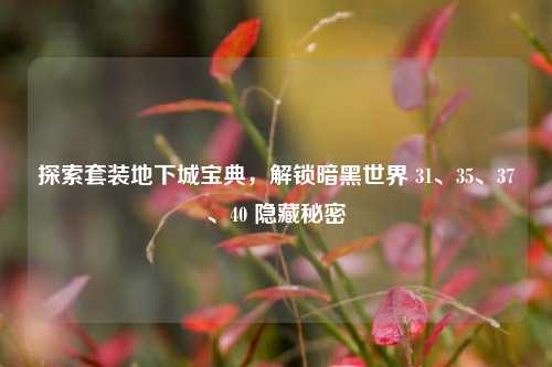 探索套装地下城宝典,解锁暗黑世界 31、35、37、40 隐藏秘密