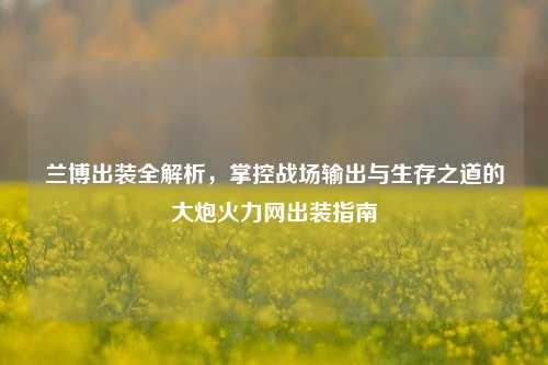 兰博出装全解析，掌控战场输出与生存之道的大炮火力网出装指南