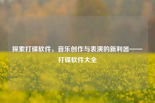 探索打碟软件,音乐创作与表演的新利器——打碟软件大全