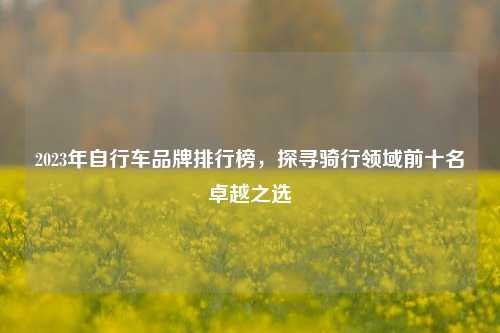2023年自行车品牌排行榜,探寻骑行领域前十名卓越之选