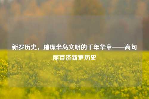 新罗历史,璀璨半岛文明的千年华章——高句丽百济新罗历史