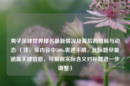 男子足球世界排名最新情况及背后的格局与动态 (注,原内容中500w表述不明,此标题尽量涵盖关键信息,可根据实际含义对标题进一步调整)