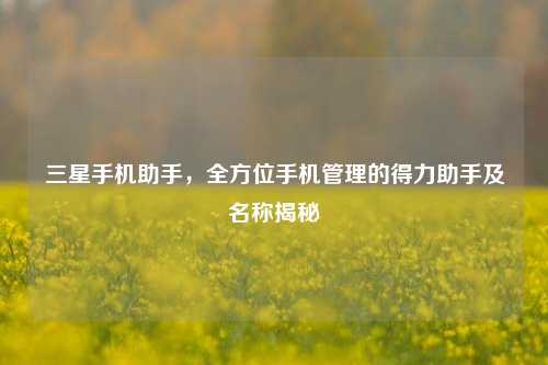 三星手机助手,全方位手机管理的得力助手及名称揭秘
