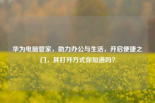 华为电脑管家,助力办公与生活,开启便捷之门,其打开方式你知道吗?
