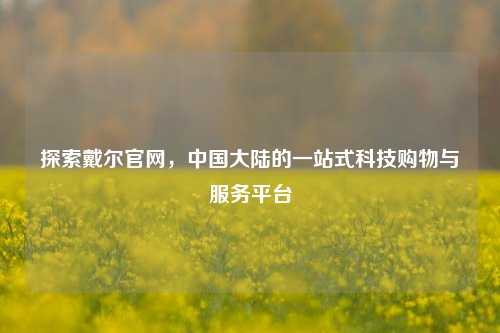 探索戴尔官网，中国大陆的一站式科技购物与服务平台