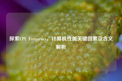 探索CPU Frequency,计算机性能关键因素及含义解析