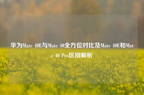 华为Mate 40E与Mate 40全方位对比及Mate 40E和Mate 40 Pro区别解析