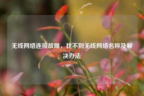无线网络连接故障，找不到无线网络名称及解决办法