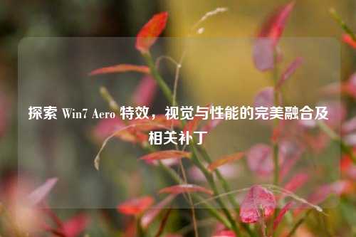 探索 Win7 Aero 特效，视觉与性能的完美融合及相关补丁