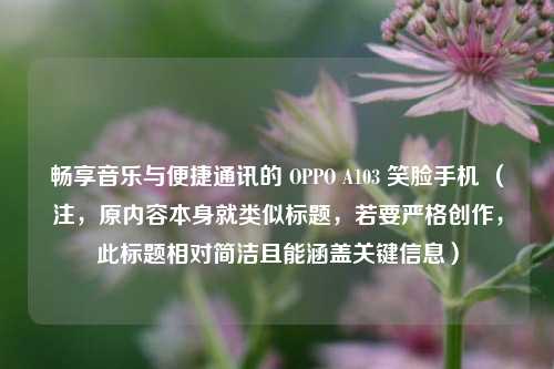 畅享音乐与便捷通讯的 OPPO A103 笑脸手机 (注,原内容本身就类似标题,若要严格创作,此标题相对简洁且能涵盖关键信息)