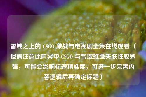 雪域之上的 CSGO 激战与电视剧全集在线观看 (但需注意此内容中 CSGO 与雪域雄鹰关联性较勉强,可能会影响标题精准度,可进一步完善内容逻辑后再确定标题)