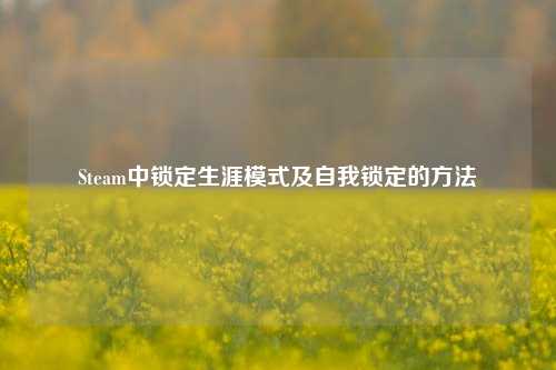Steam中锁定生涯模式及自我锁定的方法