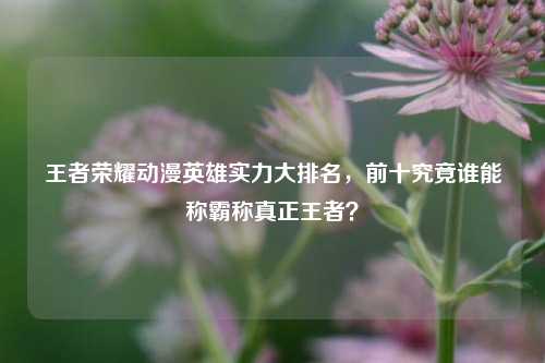 王者荣耀动漫英雄实力大排名，前十究竟谁能称霸称真正王者？