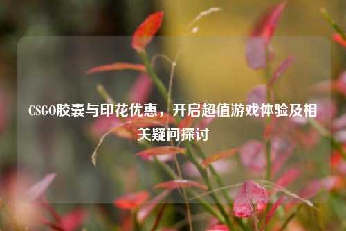 CSGO胶囊与印花优惠，开启超值游戏体验及相关疑问探讨
