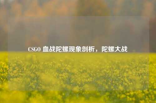 CSGO 血战陀螺现象剖析，陀螺大战