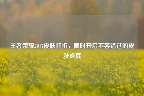 王者荣耀2017皮肤打折，限时开启不容错过的皮肤盛宴