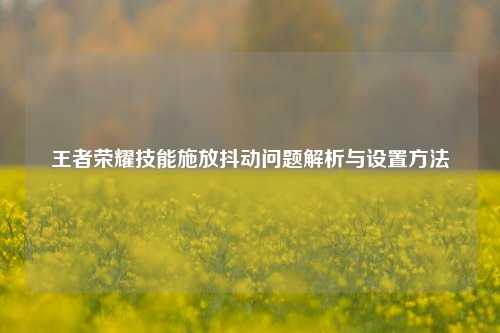 王者荣耀技能施放抖动问题解析与设置方法