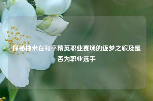 探秘柚米在和平精英职业赛场的逐梦之旅及是否为职业选手