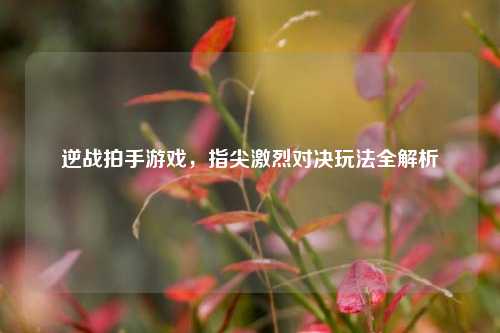 逆战拍手游戏,指尖激烈对决玩法全解析