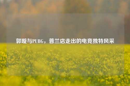 郭璇与PUBG，普兰店走出的电竞独特风采