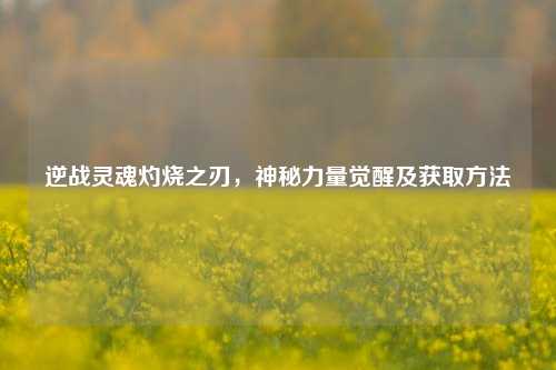 逆战灵魂灼烧之刃，神秘力量觉醒及获取方法