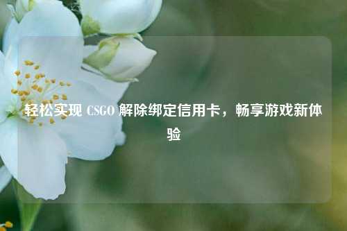 轻松实现 CSGO 解除绑定信用卡，畅享游戏新体验