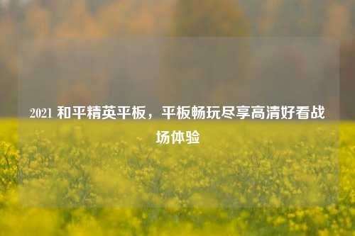 2021 和平精英平板，平板畅玩尽享高清好看战场体验