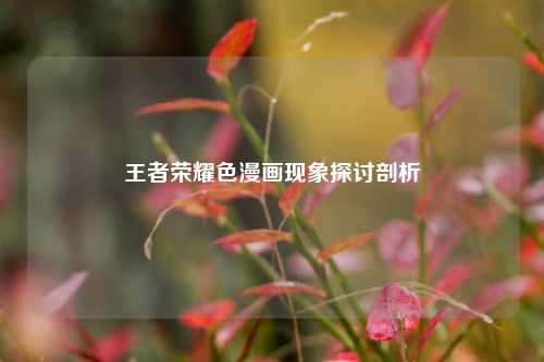 王者荣耀色漫画现象探讨剖析