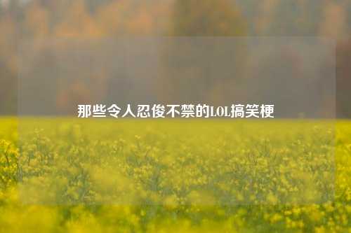 那些令人忍俊不禁的LOL搞笑梗