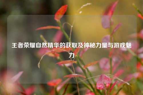 王者荣耀自然精华的获取及神秘力量与游戏魅力