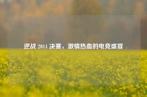 逆战 2014 决赛，激情热血的电竞盛宴