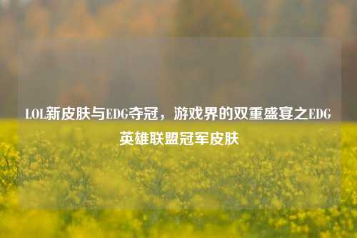 LOL新皮肤与EDG夺冠,游戏界的双重盛宴之EDG英雄联盟冠军皮肤