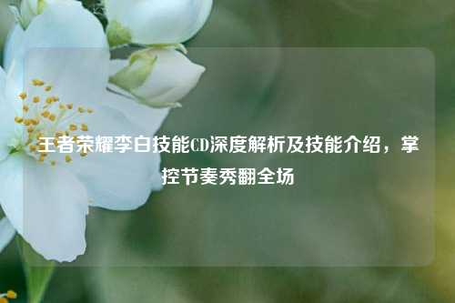 王者荣耀李白技能CD深度解析及技能介绍,掌控节奏秀翻全场